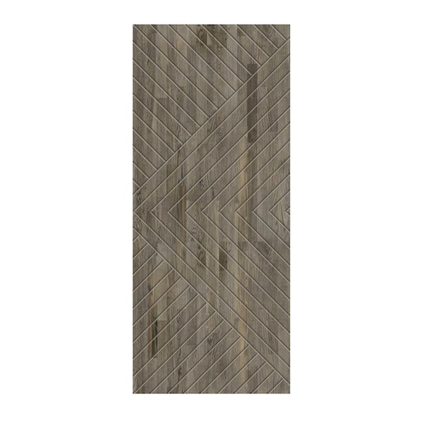 CALHOME 24 in. x 80 in. Hollow Core Weather Gray Stained Pine Wood Interior Door Slab