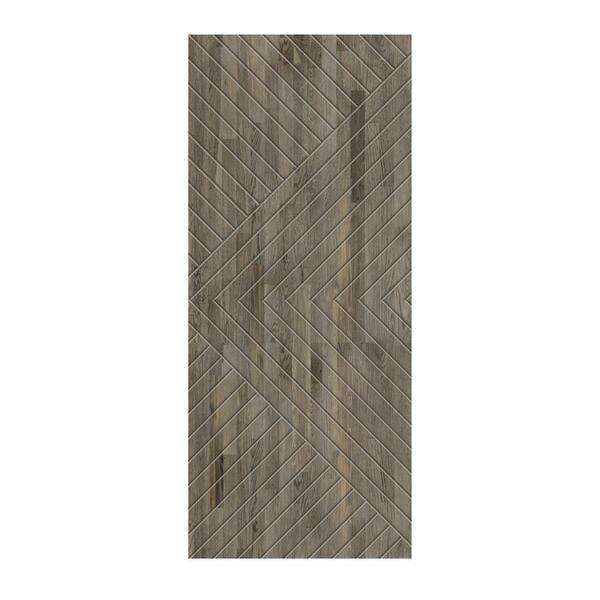 CALHOME 24 in. x 84 in. Hollow Core Weather Gray Stained Pine Wood Interior Door Slab
