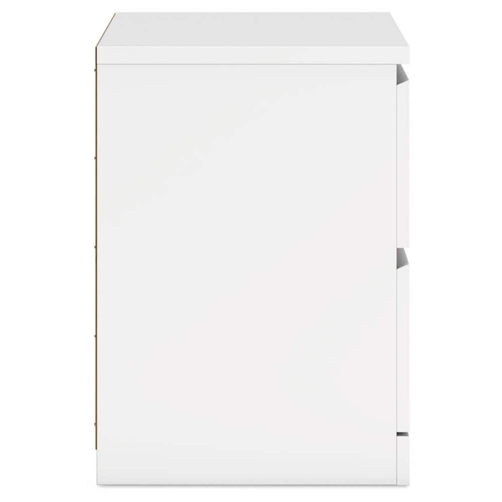White Modern 2-Drawer Nightstand with Sleek Design