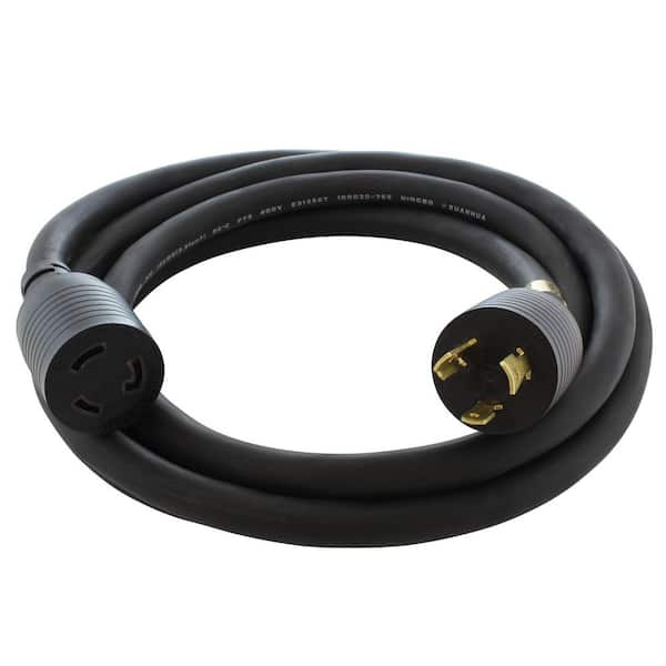 AC Connectors 10 ft. SOOW 12/3 NEMA L5-20 20 Amp 125-Volt Rubber Extension Cord