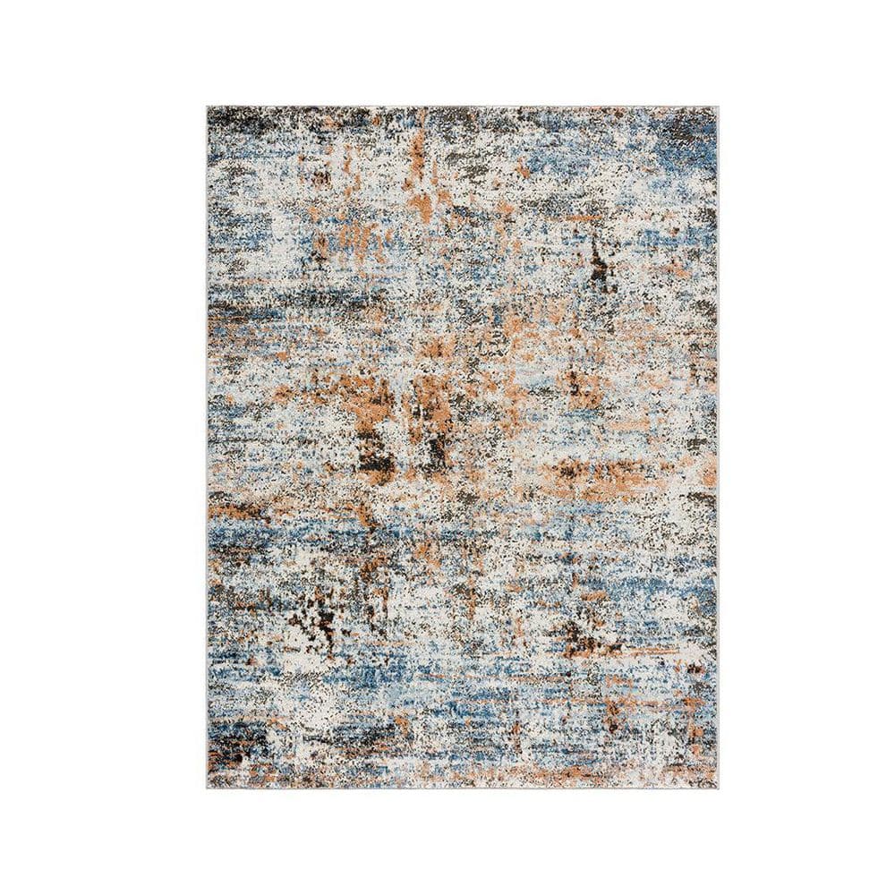 5 ft. x 7 ft. Multicolor Modern Abstract Pattern Area Rug Polypropylene ...