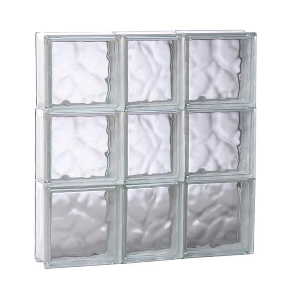 Clearly Secure 21.25 in. x 23.25 in. x 3.125 in. Frameless Wave Pattern Non-Vented Glass Block Window