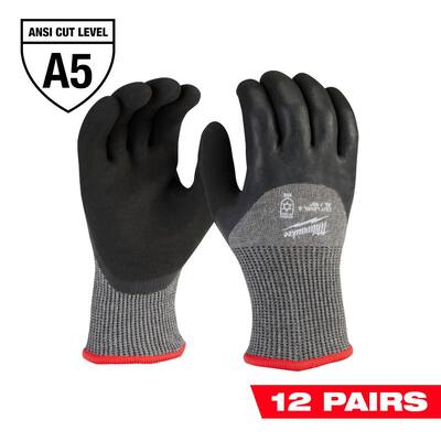 X-Large Red Latex Level 5 Cut Resistant Insulated Winter Dipped Work Gloves (12-Pack)