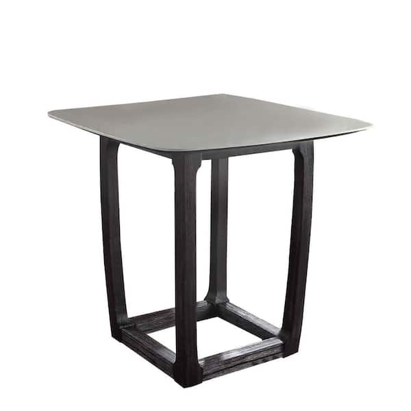 Benjara Gray Marble 42 in. Sled Base Dining Table Seats 4