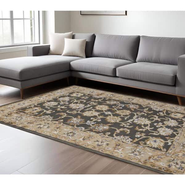 Ivory 8 x 10 ft. Tufted Floral Rectangle Indoor Area Rug