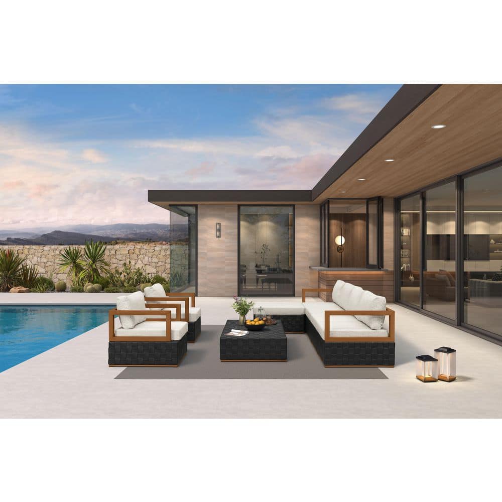 9 Pieces Patio Conversation Sets All Weather Outdoor Couch Sectional Set with Cushion Conversation Set Black price history on PriceWatchPro