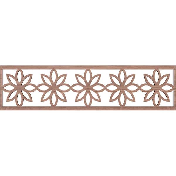 Ekena Millwork Daisy Fretwork 0.375 in. D x 47 in. W x 12 in. L Walnut Wood Panel Moulding