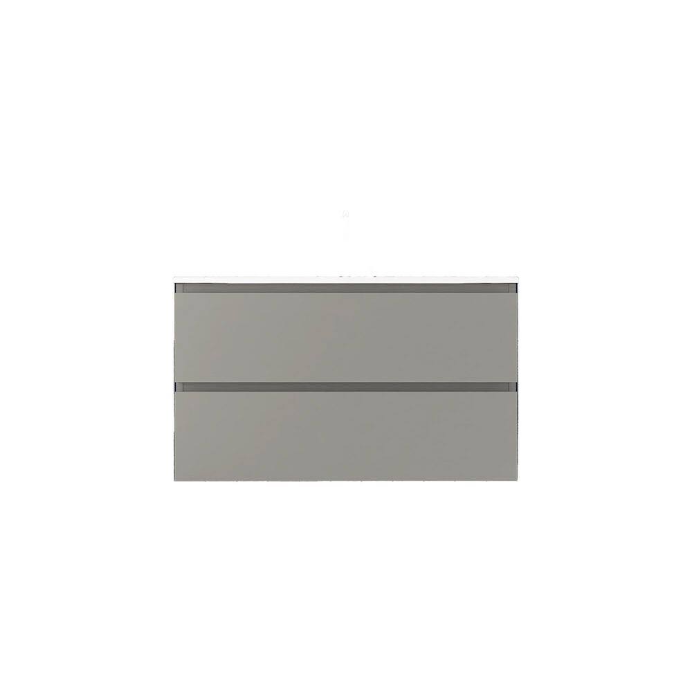 36 in. Wall-Mounted Gray Bath Vanity with White Ceramic Top price history on PriceWatchPro