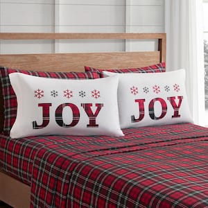 Joy 6-Piece Red Polyester Queen Sheet Set