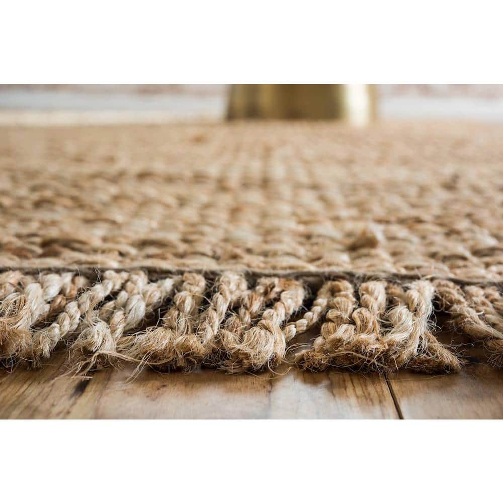 Handwoven Eco-Friendly Tan Jute 5' x 8' Rectangular Area Rug