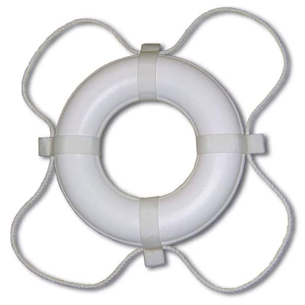 PoolStyle White 20 in. Ring Buoy Coast Guard Approved