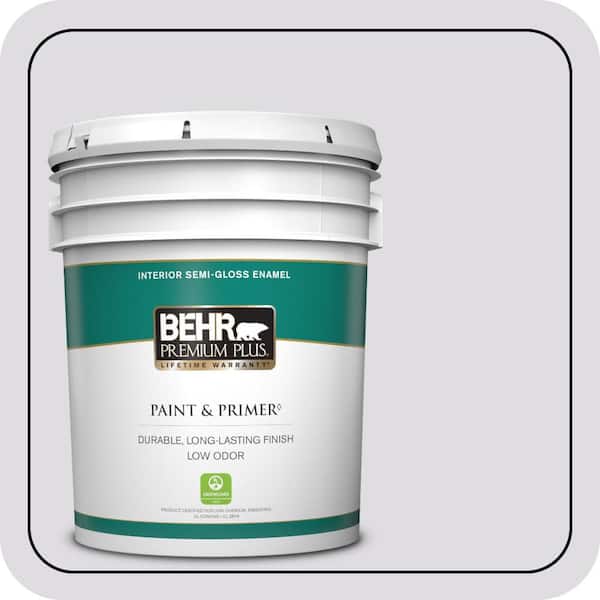 BEHR PREMIUM PLUS 5 gal. #660E-1 Lavender Lace Semi-Gloss Enamel Low Odor Interior Paint & Primer