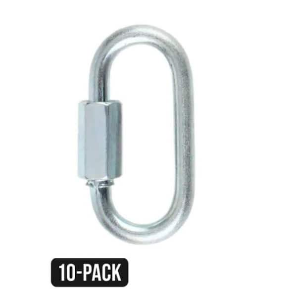 1/4 in. Zinc Locking Carabiner (10 pack)