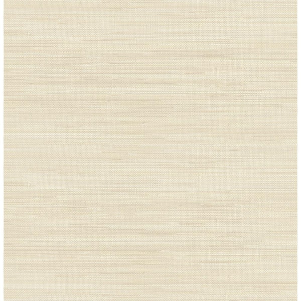 SOCIETY SOCIAL Cashmere Classic Faux Grasscloth Off-White Textured Peel and Stick Wallpaper