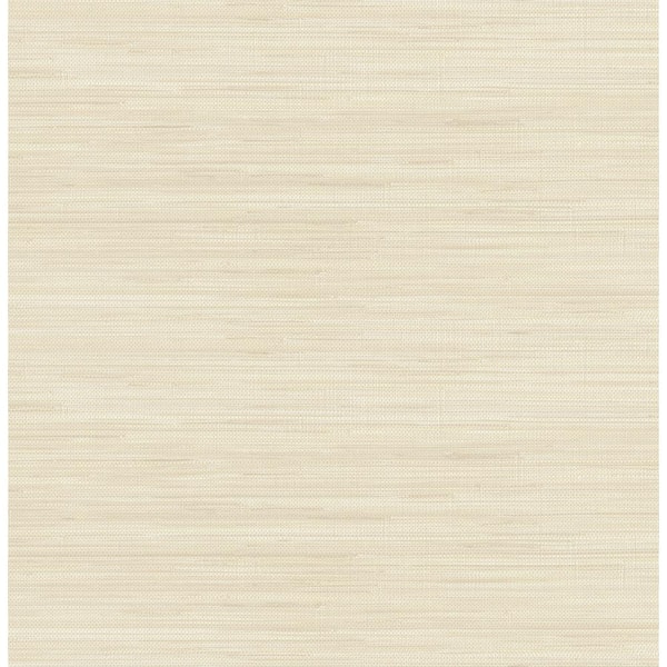 SOCIETY SOCIAL Cashmere Classic Faux Grasscloth Off-White Peel and Stick Wallpaper Sample
