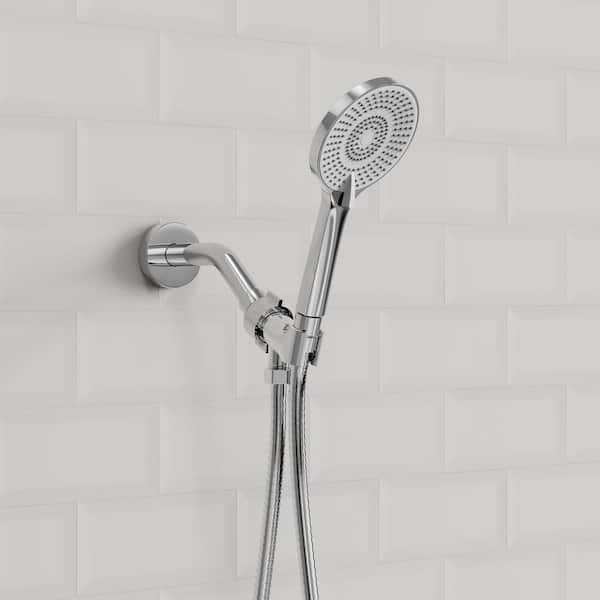 Minimalist 1-Spray Wall Mounted Multifunction with Round Handheld Shower in Chrome