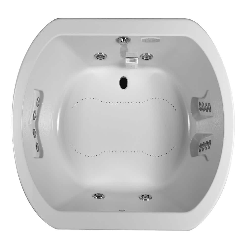 JACUZZI Anza 66 in. x 36 in. Oval Combination Bathtub with Center Drain