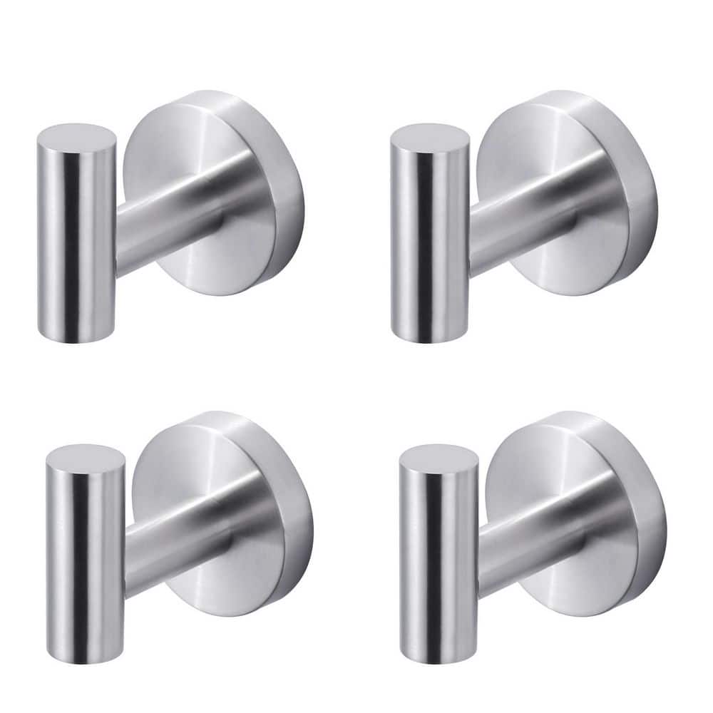 Wall Mounted Bathroom Round J-Hook Robe/Towel Hook in Stainless Steel Bruhsed Nickel (4-Pack) price history on PriceWatchPro