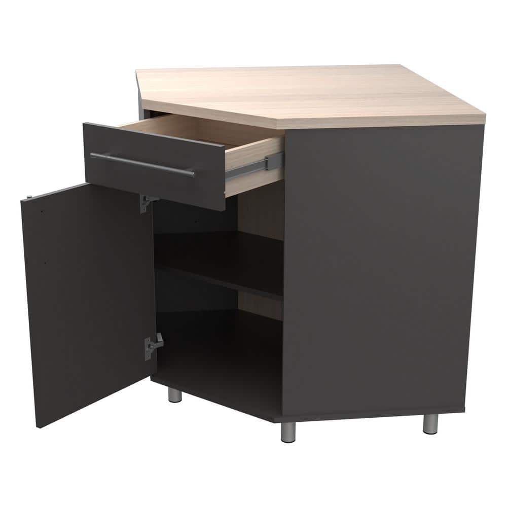 KRATOS 31.5 in. W x 34.6 in. H x 31.5 in. D Garage Storage Cabinet in Dark Gray-Maple (1-Piece) price history on PriceWatchPro