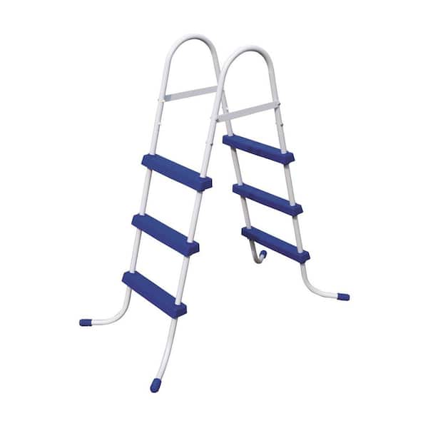 Bestway 36 in. Steel Above Ground Pool Ladder and 12 ft. Round Frame Easy Set Cover