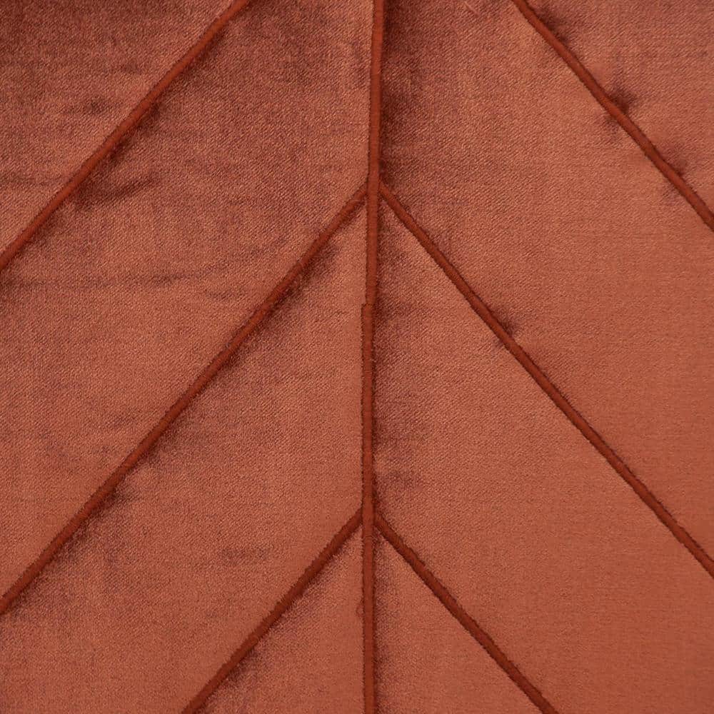 Burnt Orange Geometric Stitched Velvet Square Pillow