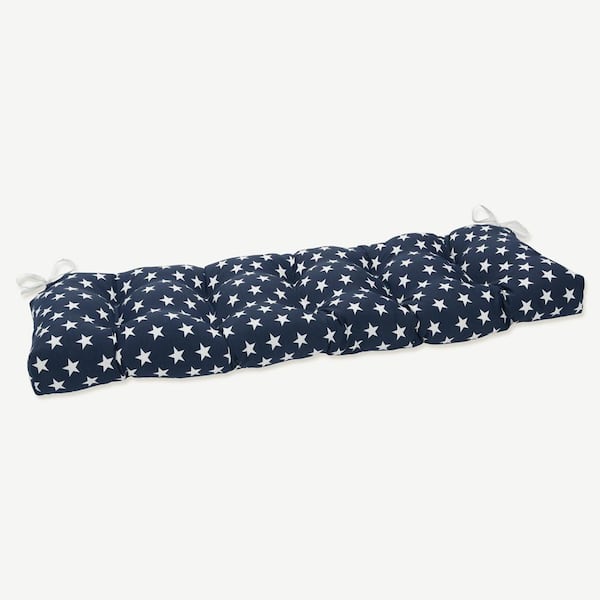 Pillow Perfect Other Rectangular Outdoor Bench Cushion in Blue