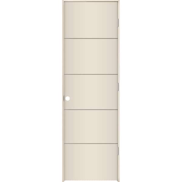 JELD-WEN 24 in. x 80 in. Left-Hand Solid Core Primed Composite Single Prehung Interior Door