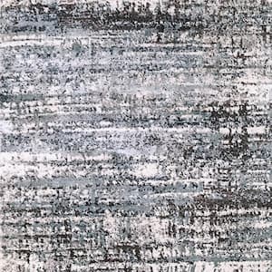 Riley 2 ft. 7 in. X 4 ft. Blue/Grey Abstract Indoor Area Rug