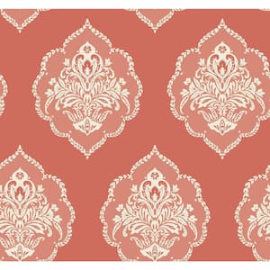 60.75 sq ft Coral Signet Medallion Dam Pre-Pasted Wallpaper