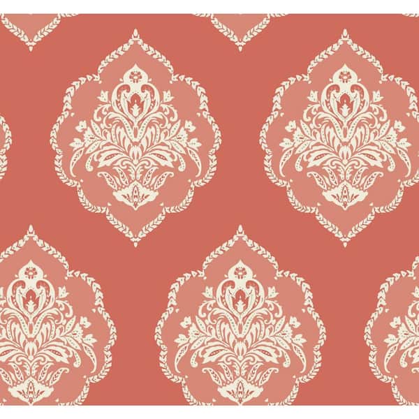 York Wallcoverings 60.75 sq ft Coral Signet Medallion Dam Pre-Pasted Wallpaper