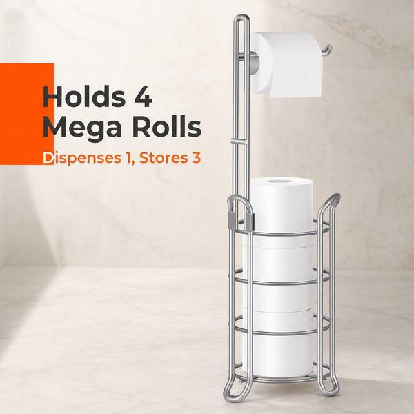 Numhew Freestanding Toilet Paper Holder in Silver, Toilet Tissue