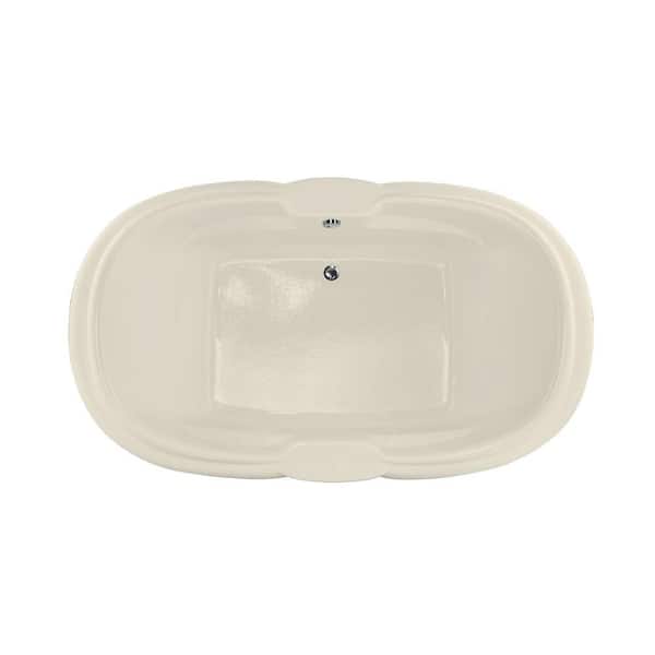 Hydro Systems Hampton 72 in. Acrylic Oval Drop-in Whirlpool Bathtub in Biscuit