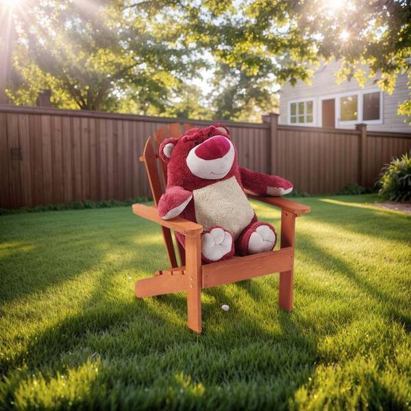 Red Natural Cedar Wooden Kid's Adirondack Chair for Indoor and