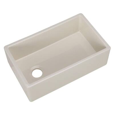 Farmhouse Apron Front Fireclay 30 in. Single Bowl Kitchen Sink in Bisque