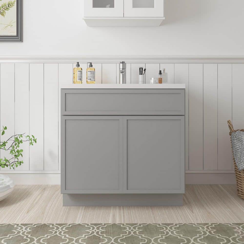 36 in. W x 21 in. D x 32.5 in. H 2-Doors Bath Vanity Cabinet without Top in Gray (Unassembled) price history on PriceWatchPro