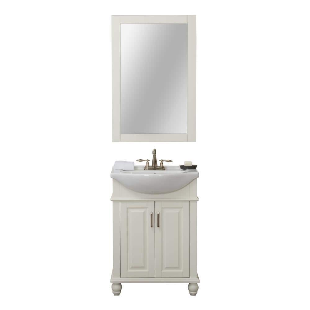 Lakewood 24 in. W x 17.5 in. D x 34.75 in. H Vanity in White with Porcelain