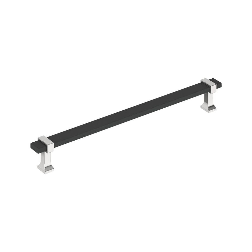Overton 12 in. (305mm) Center-to-Center Brushed Matte Black/Polished Chrome Bar Appliance Cabinet Pull price history on PriceWatchPro