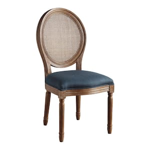 Stella Oval Azure Blue Fabric Back Chair