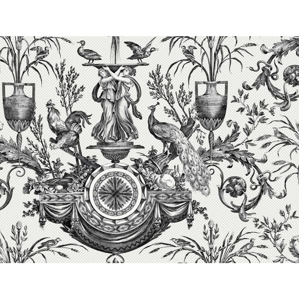 Avian Fountain Toile White Black Wallpaper Roll price history on PriceWatchPro