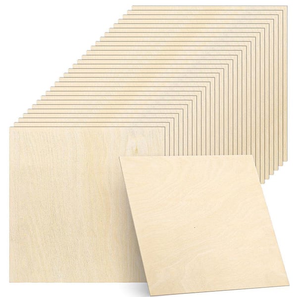 A-Grade Baltic Birch Wood Sheets for 1/8 in. x 1 ft. x 1 ft. DIY Handmake Laser Cutting Crafts (20-Pack)