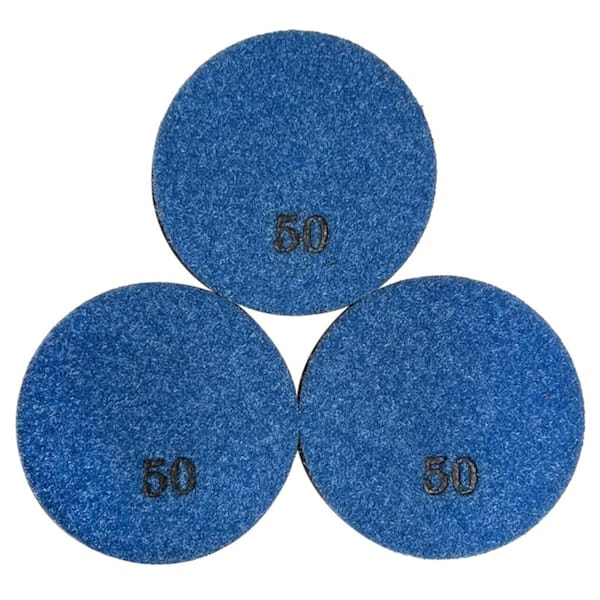 5 in. Dry Diamond Polishing Pad Set for Stone and Concrete, #50, #100,  #200, #400, #800, #1500, #3000 Grit