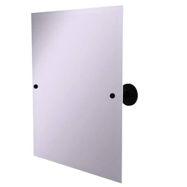 Allied Brass Prestige Que New Frameless Rectangular Tilt Mirror with Beveled Edge in Matte Black