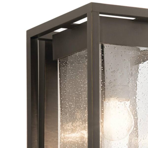 Mercer 18.75 in. 1-Light Olde Bronze Outdoor Hardwired Wall Lantern Sconce with No Bulbs Included (1-Pack)