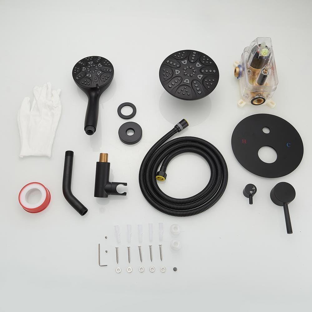 Matte Black Dual Function Rain Shower Faucet with Handheld