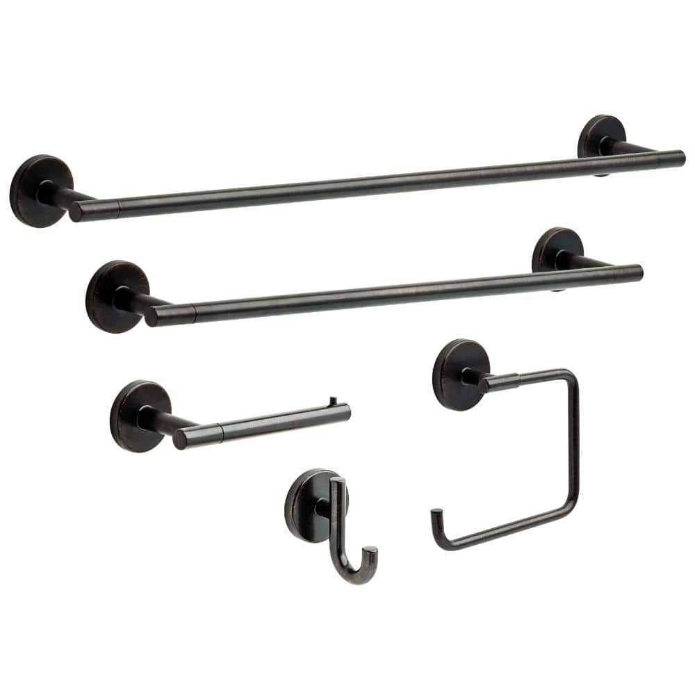 Venetian Bronze 24" Double Wall Mount Stainless Steel Towel Bar