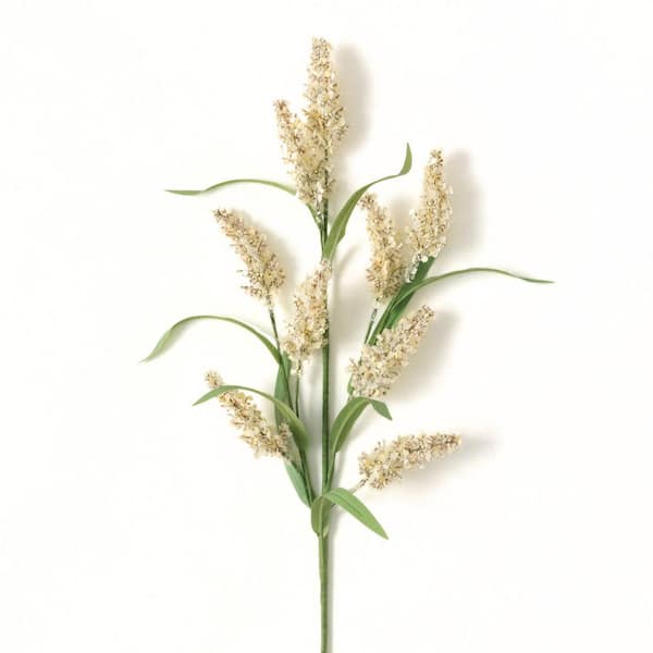 SULLIVANS 29 in. White Indoor Artificial Amaranthus Flower Spray