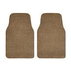 Beige Recycled Rugged All-Weather Textile Universal Fit Car Floor Mats for Cars, SUVs, Vans and Trucks (2-Piece)