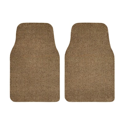 Beige Recycled Rugged All-Weather Textile Universal Fit Car Floor Mats for Cars, SUVs, Vans and Trucks (2-Piece)