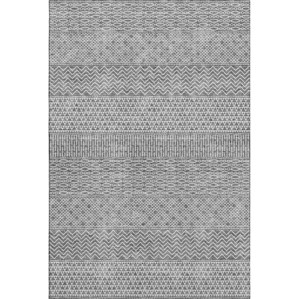 Addison Rugs Mayfield Premium Machine Washable Abstract AMF939 Gray 3 ft. x 5 ft. Area Rug