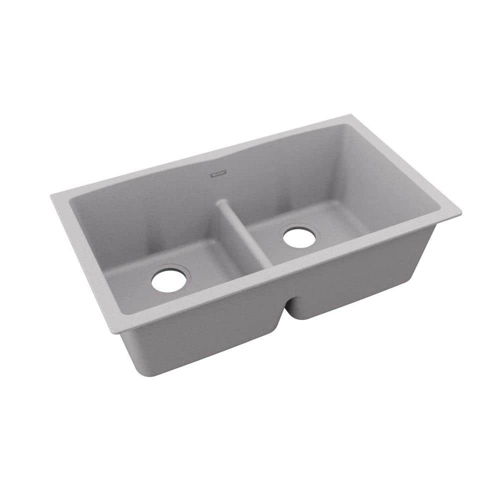 Greystone Quartz Double Bowl Undermount Kitchen Sink